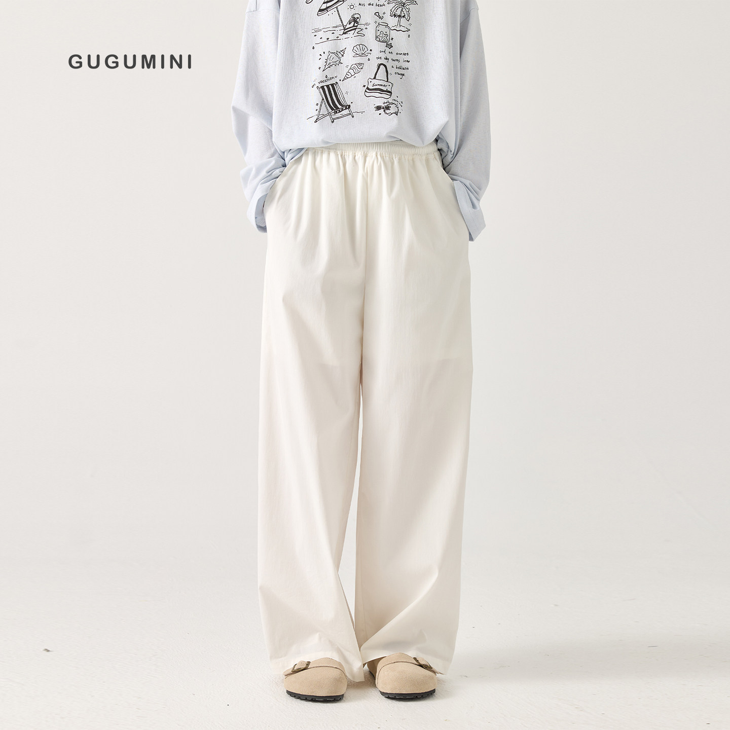 gugumini童装夏面料超舒服直筒裤图片
