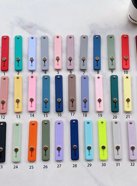 男女适用手机壳腕带手指自粘懒人支架糖果色tpu加pu拉式手机支架