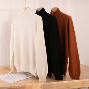 12.2  修长天鹅颈  知性白领  经典3色 半高领女出口山羊绒打底衫