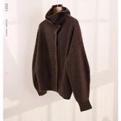 Z禾同款 雾感出口山羊绒2股加厚双元 宝马蹄袖 高端定制 立领开衫 女