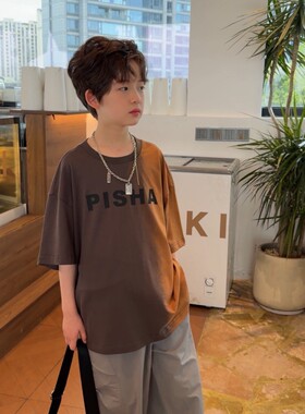 渐变儿童短袖T恤中大童时尚韩版休闲夏季渐变短袖T恤YG5971