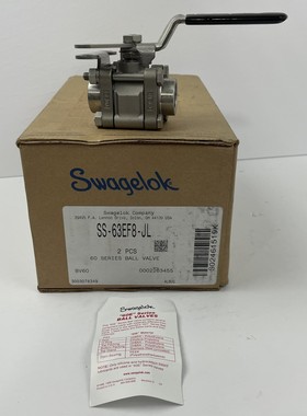 世伟洛克 SS-63EF8-JL 60 系列球阀不锈钢 1/2 英寸 FNPT 2 端口