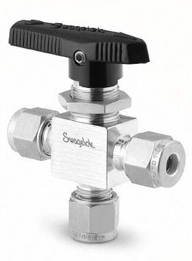 SS-44XS10MM不锈钢3通球阀2.0 Cv 10 mm卡套管接头40系列