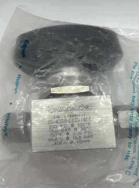 世伟洛克 SS-45S8-LLC-1466,1/2 英寸 OD 球阀带锁定手柄,O2 清洁