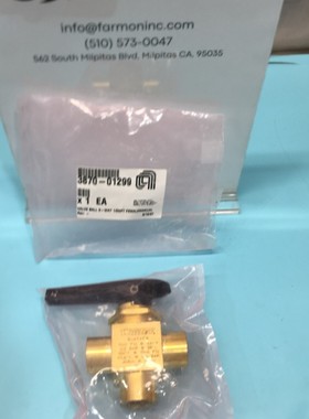 世伟洛克 Whitey B-45XF8 黄铜 3 路球阀 1/2 英寸 FNPT,AMAT 387