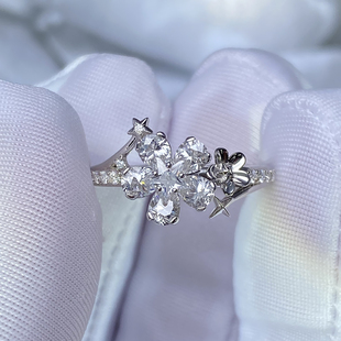 定制恋 深空戒指沈星 黎夏祁秦同款纯银镶莫桑石戒指婚戒游戏周边