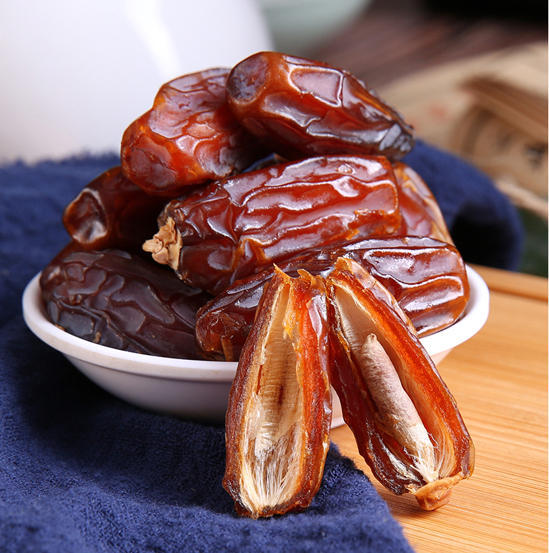 琦王新品甜糯黑椰枣250g 大红枣蜜枣零食小吃特产椰枣干