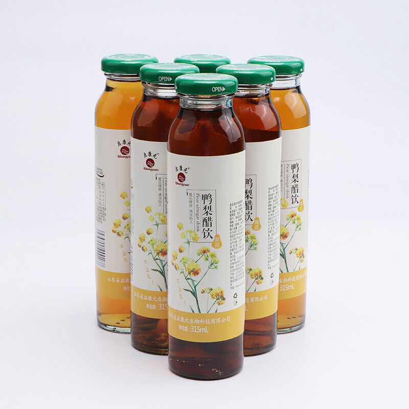 山东阳信特产菊花鸭梨醋饮料315ml玻璃瓶装清爽健康破损包赔正品
