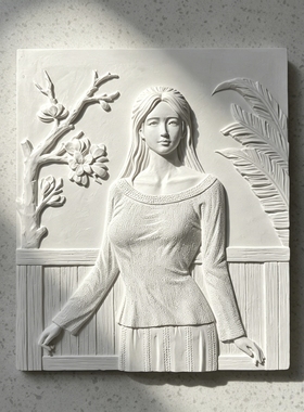 中式立体浮雕雕塑装饰画过道玄关卧室创意装饰画