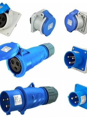 WEIPU工业插头TYPR281 /581/6801/2801防水插座 32A3芯 IP44