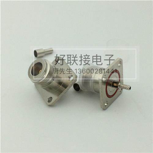 全铜射频连接器NKF15带防水胶圈四方法兰N母头50欧姆匹配RG316