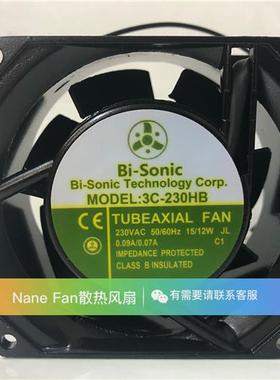 全新原装台湾百瑞 Bi-sonic 3C-230HB 8038 230V 8cm机柜散热风扇