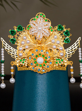 纯手工中式客厅神像凤冠