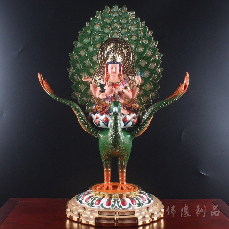 孔雀明王宗教风摆件精工佛像