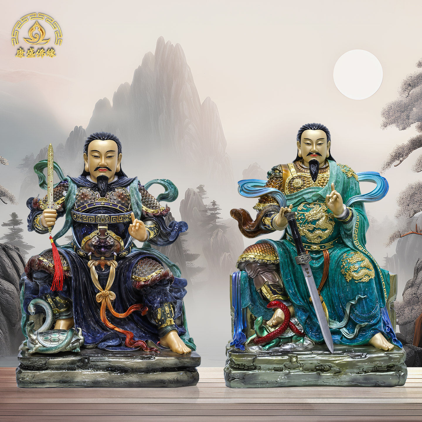 真武大帝摆件玄武祖师玄天上帝神像汉白玉武当山祖师爷供奉上帝公