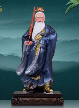 树脂姜太公中式客厅姜子牙神像