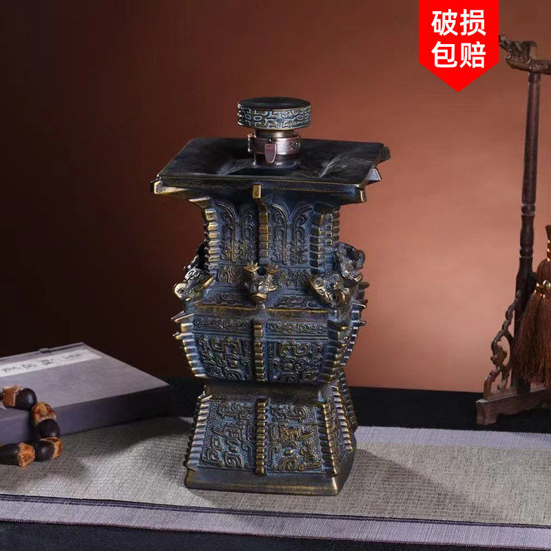景德镇陶瓷 复古5斤装空酒瓶家用收藏摆件装饰品酒罐存储密封酒坛