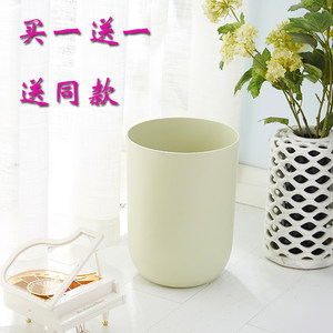 飞达三和简约垃圾桶时尚创意卧室卫生间办公室素色圆形无盖收纳桶