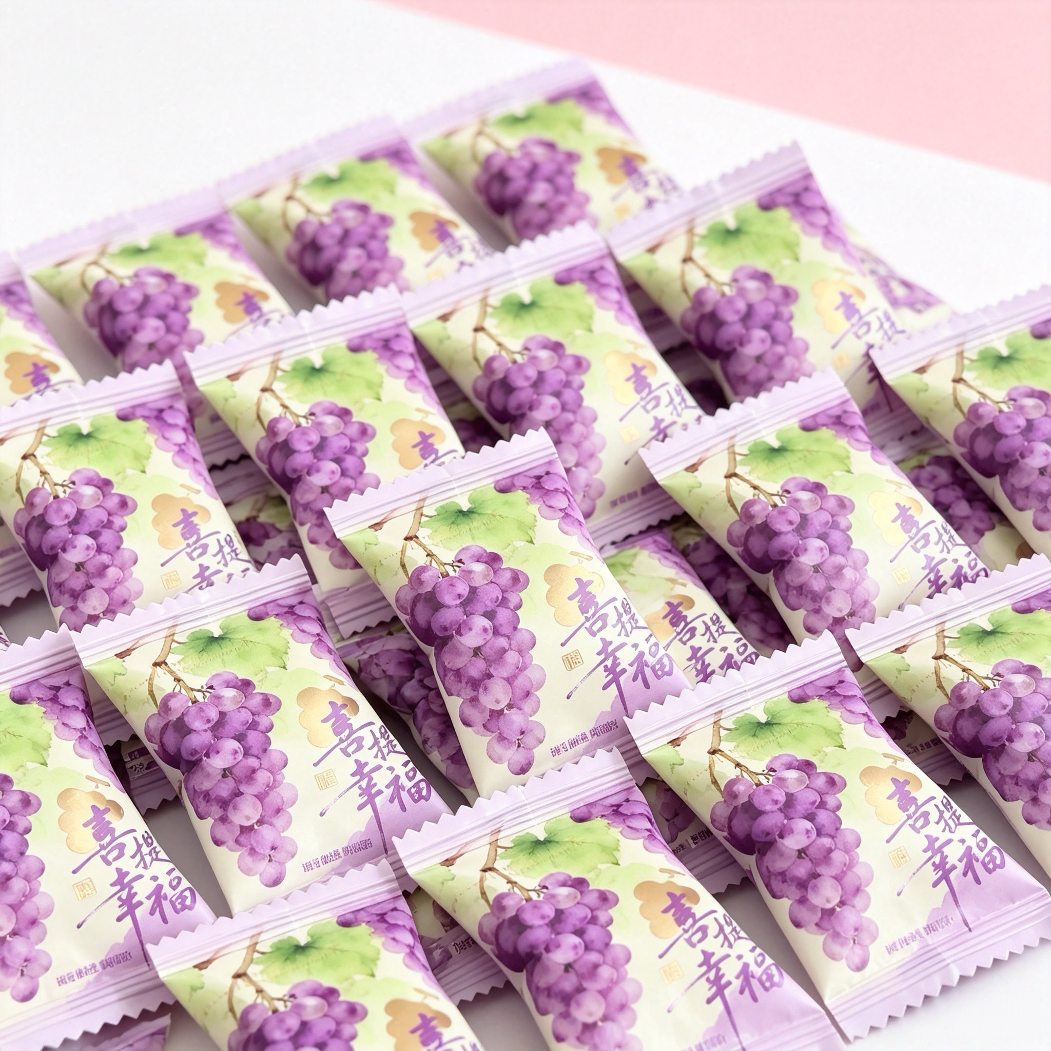 汇福园葡萄味夹心水果糖500g草莓