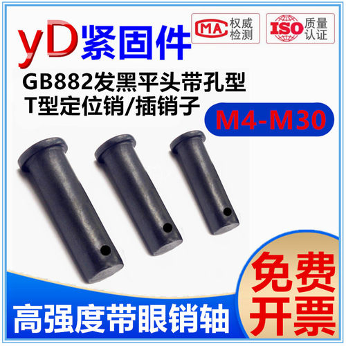 高强度发黑平头带孔销钉