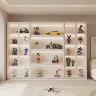 实木手办展示柜落地收纳模型柜子玩具柜家用置物架透明乐高柜子