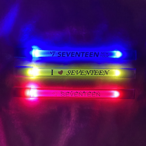 SEVENTEEN演唱会应援发光手环定制音乐节粉丝周边荧光棒气氛道具