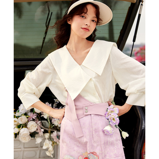 【婷仔推荐】两三事文与魂与体刺绣海军领衬衫