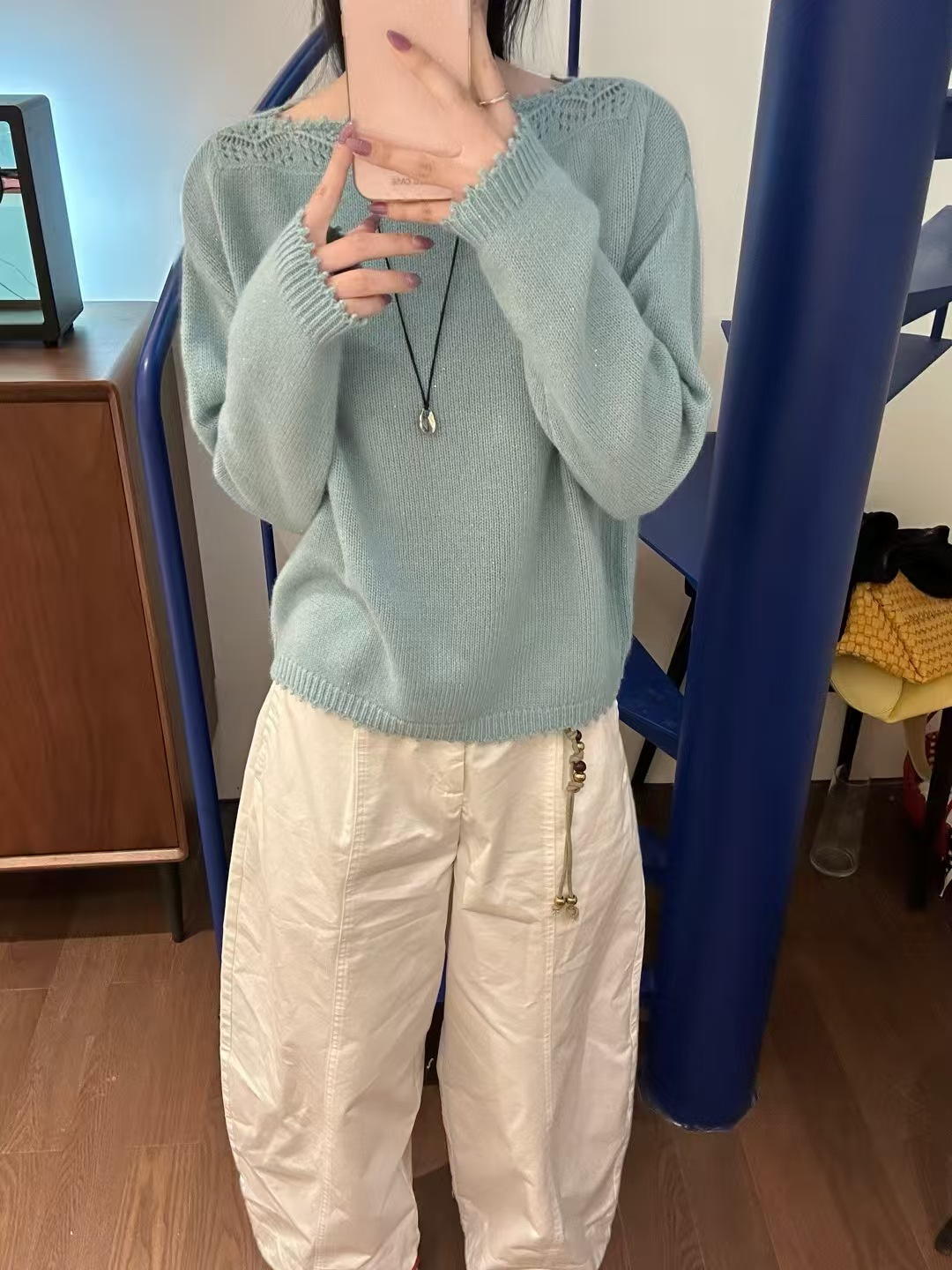 2025早秋新款圆领针织衫女宽松显瘦百搭长袖毛衣打底上衣