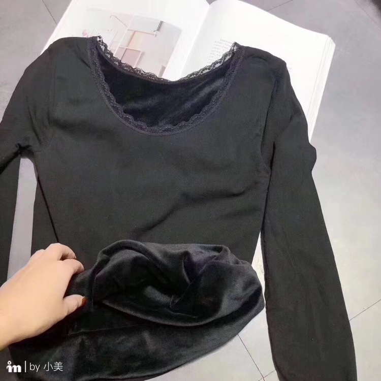 面膜衣保暖女圆领加绒加厚