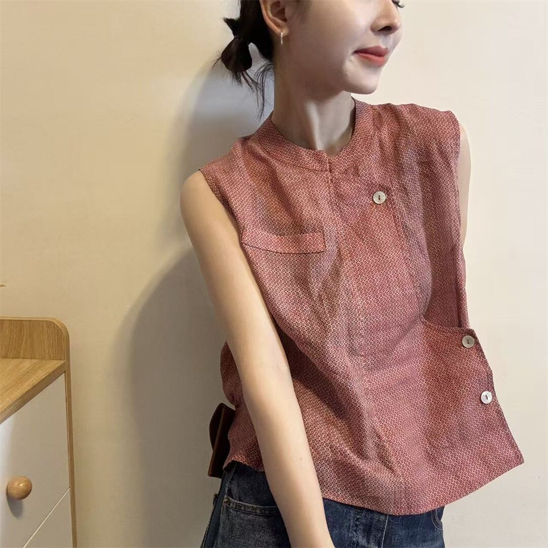 新中式盘扣无袖马甲女2026夏季新款立领气质百搭外穿背心高级上衣