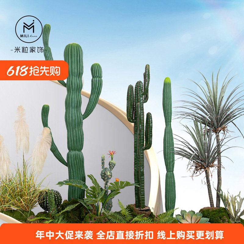 仿真仙人掌仙人柱绿植盆栽量天尺仙人球沙漠植物造景展厅民宿装饰