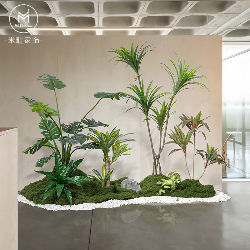 高仿真绿植造景组合大叶植物橱窗装饰天堂鸟旅人蕉盆栽室内景观树