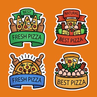 烘焙外卖粘贴纸 比萨打包不干胶商标定制 汉堡蛋糕包装不粘胶设计