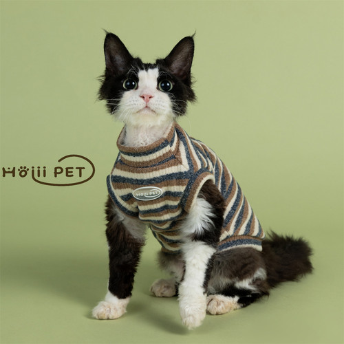 HOiiiPET条纹毛衣德文猫衣服