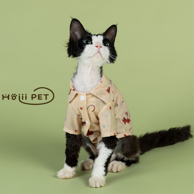 HOiiiPET天丝麻小马衬衫德文猫