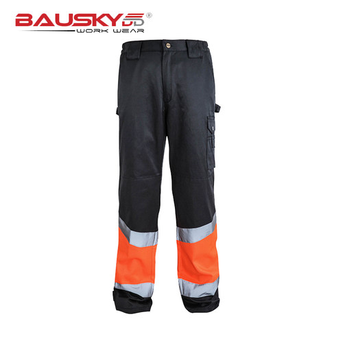 Bauskydd保世基荧光橙高空反光警示服劳保安防工装裤户外作业工装