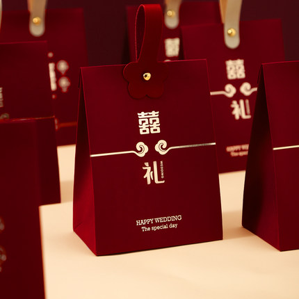结婚喜糖盒2026新款婚礼糖果盒子伴手礼盒高级感空盒糖袋子包装盒