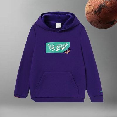 李宁男女大童运动生活系列套头连帽秋运动服卫衣新款YWDR524