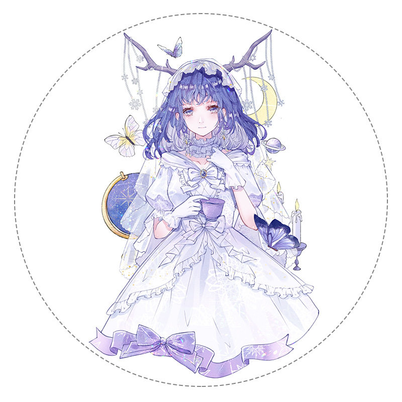 yooy游氧特油和纸胶带 梦中花嫁 甜美少女礼服人物diy手账素材