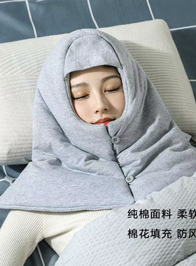 睡眠帽子男女纯棉晚上睡觉头部保暖月子帽睡帽头套专用老人头罩