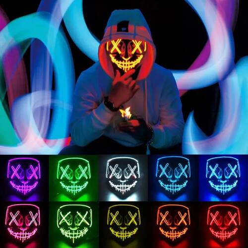 halloween masks of terror led face light mask Scary Scream B