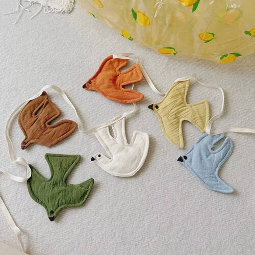 Kids Room Nursery Fabric Bunting Bird Flags Party Decor Bann