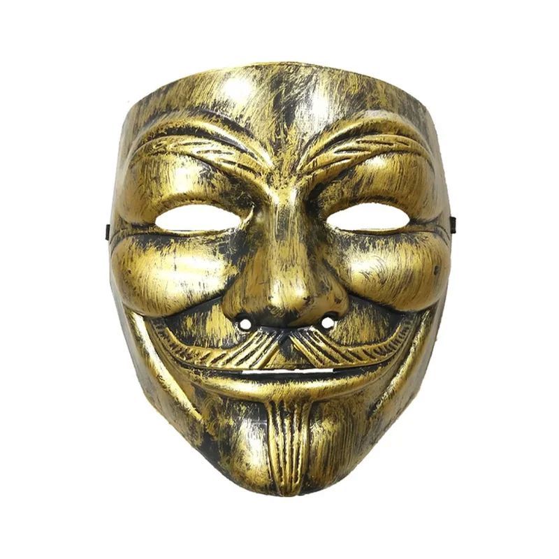 V For Vendetta Mask Killer Guy Fawkes Bronze Gold Masks Hall