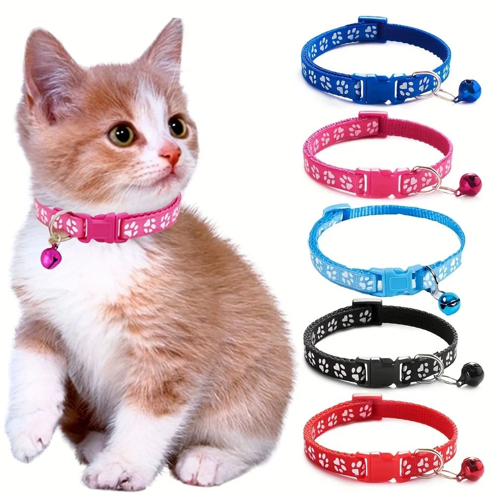 Fashion Pet Cats Collar Colorful Pattern Cute Bell Adjustabl