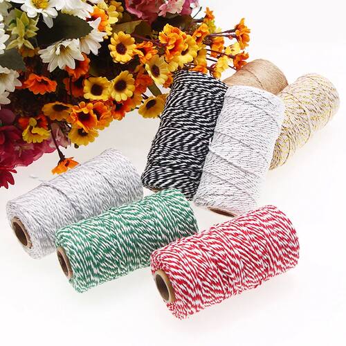 2mm*100m Christmas Twine Cotton Jute String Rope Cord Ribbon
