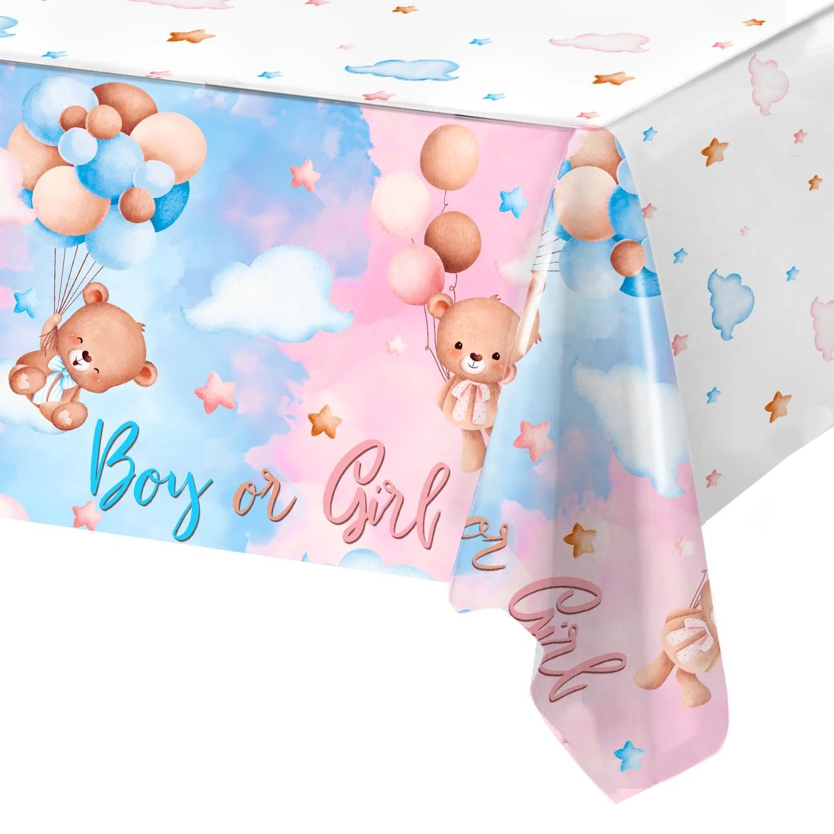 Gender Reveal Party Disposable Tablecloth Boy or Girl Baby S