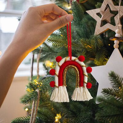 Christmas Ornaments Boho Style Rainbow Tassels Wall Hanging