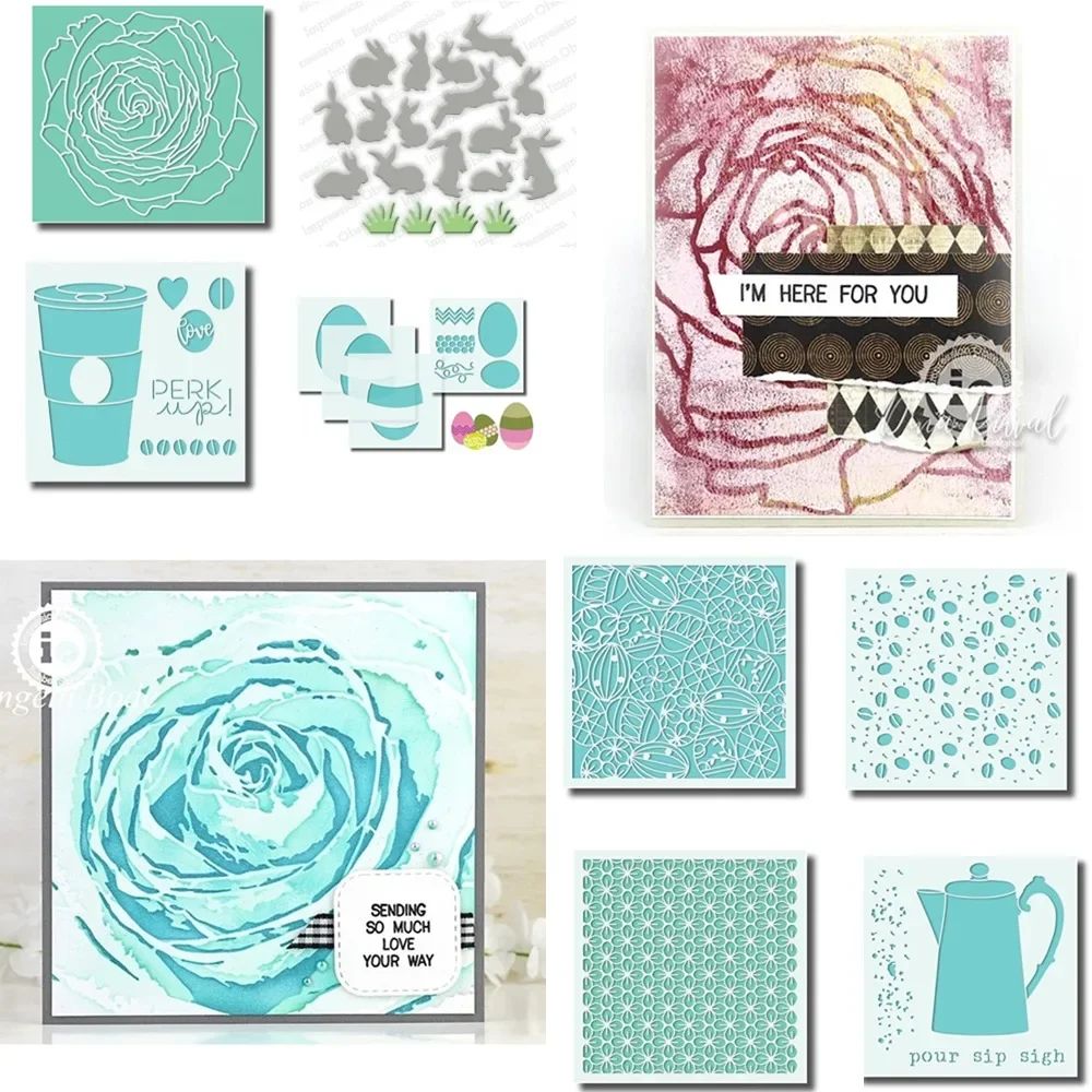 Release Dies Stencil Ultimate New Easter Egg Coffee Rose Dec