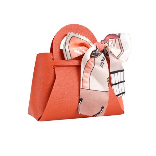 50Pcs PU Leather Pink Gift Bags Wedding Favour Bag for Guest