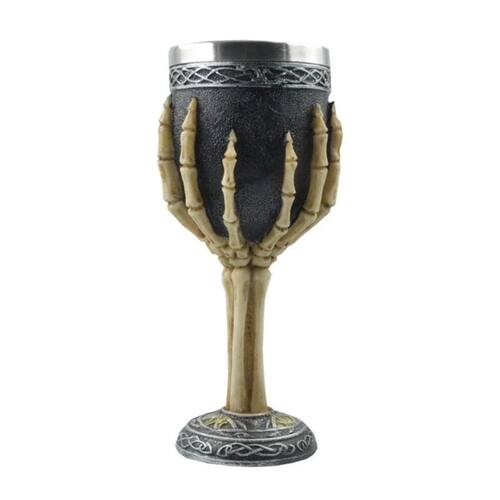Horrible Resin Stainless Steel Skeletal Wine Goblet Skull Sa